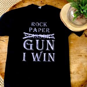 Mens Graphic t shirt Rock Paper Large